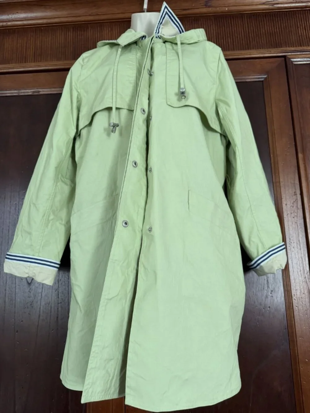 Green Hooded Coat by Dennis Basso
